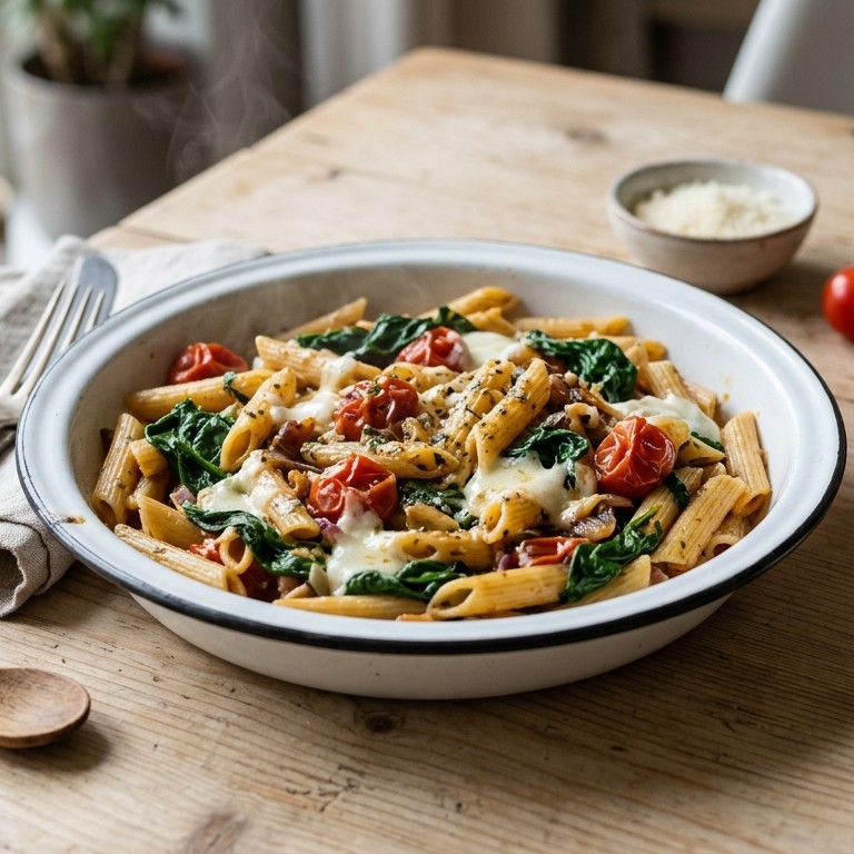 Penne met spinazie recept