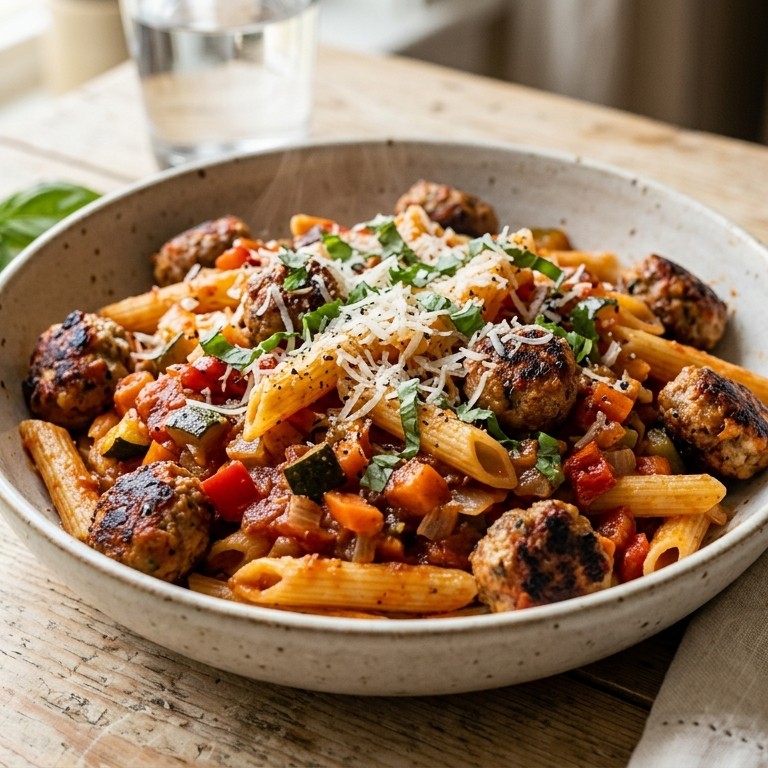 Penne met tomatengroentesaus recept