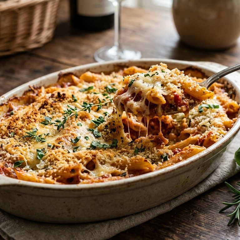 Penne-ovenschotel met parmezaanse kaas recept