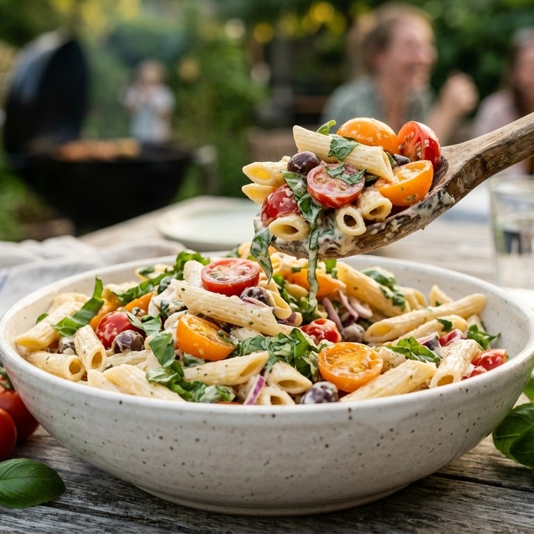 Penne-rigate-salade voor bij de bbq recept