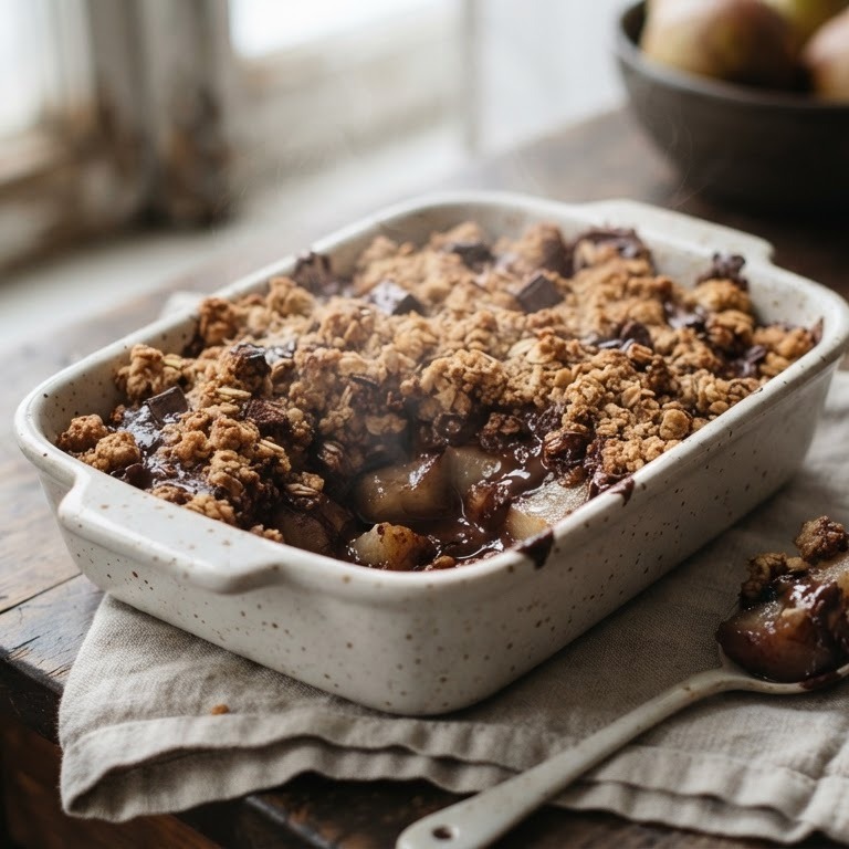 Peren-choco-crumble recept