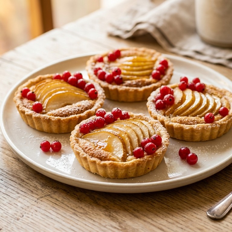 Perentaartjes met rode bessen recept
