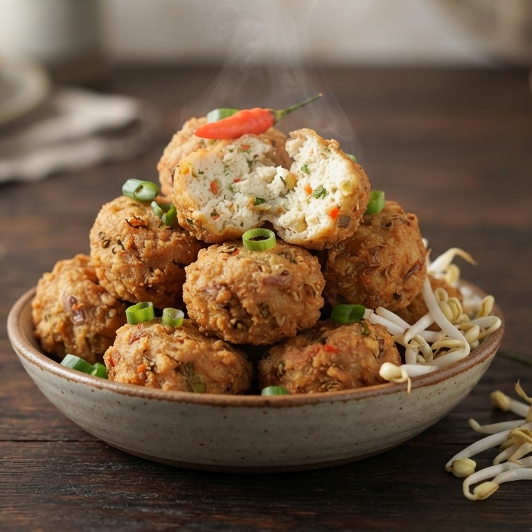 Perkadel Tofoe (pittige tofoeballetjes) recept