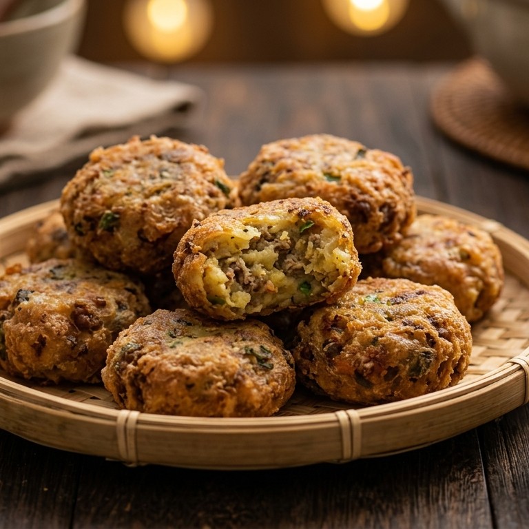 Perkedel daging kentang (aardappelkoekjes met rundergehakt) recept