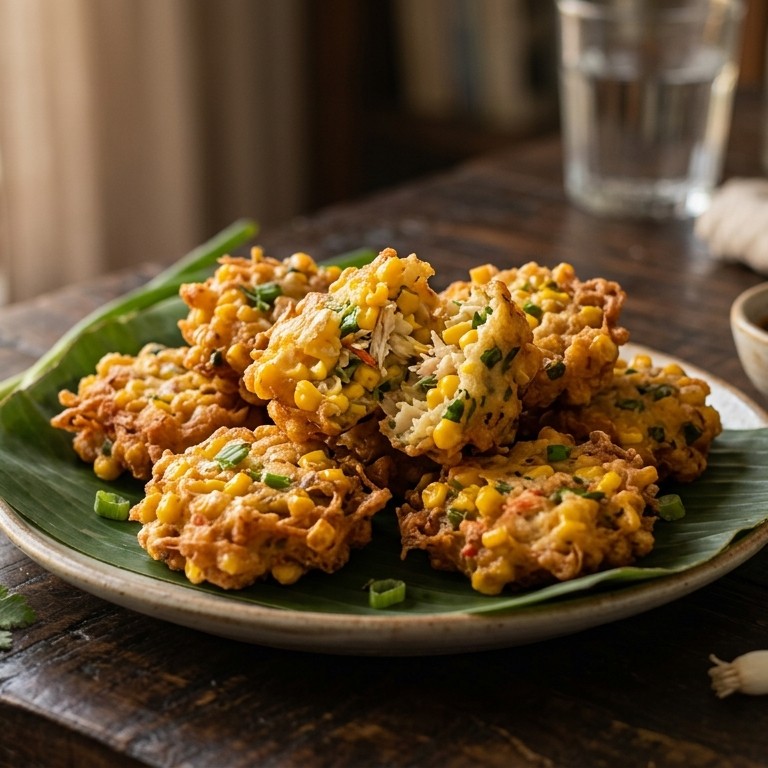 Perkedel jagung kepiting (Maïskoekjes met heerlijke krab) recept