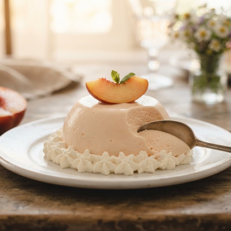 Perzikbavarois recept