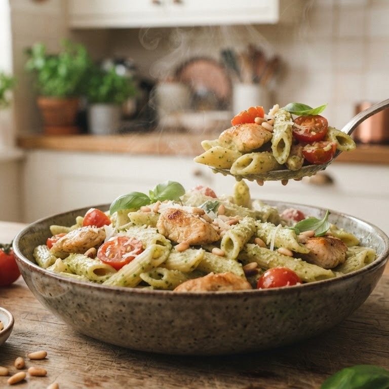 Pesto pasta recept