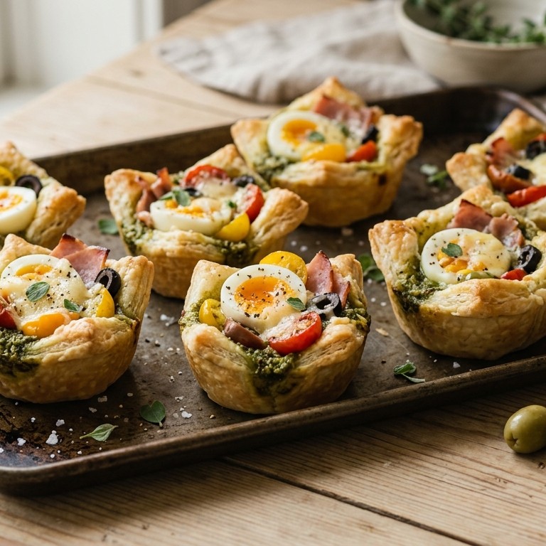 Pestobakjes met ei en tomaatjes recept