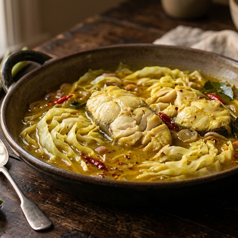 Piendang ikan (kruidige, gestoofde vis met spitskool) recept