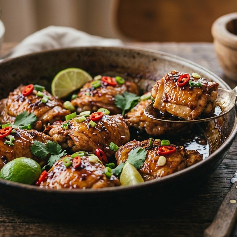 Pikante kip in soja-limoensaus recept