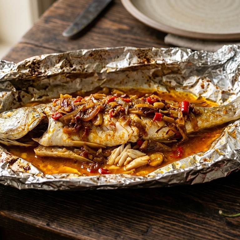 Pikante wijting in folie recept