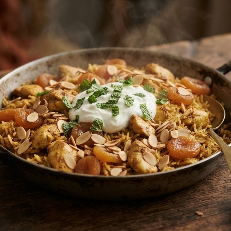 Pilaf met kip en abrikozen recept