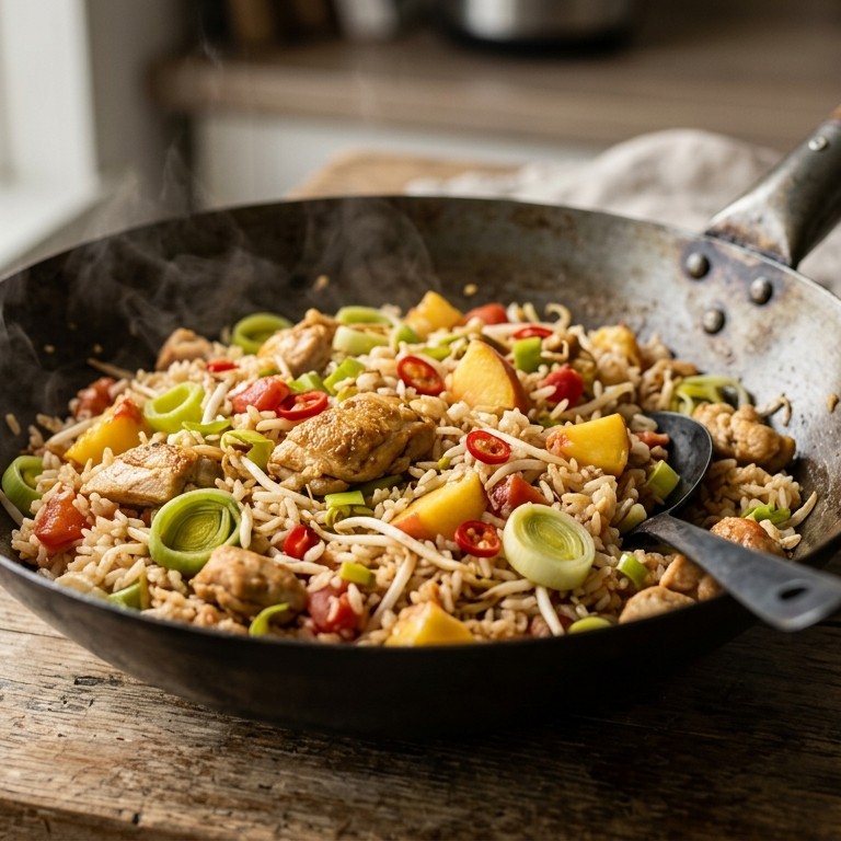 Pilaf met prei en tauge recept
