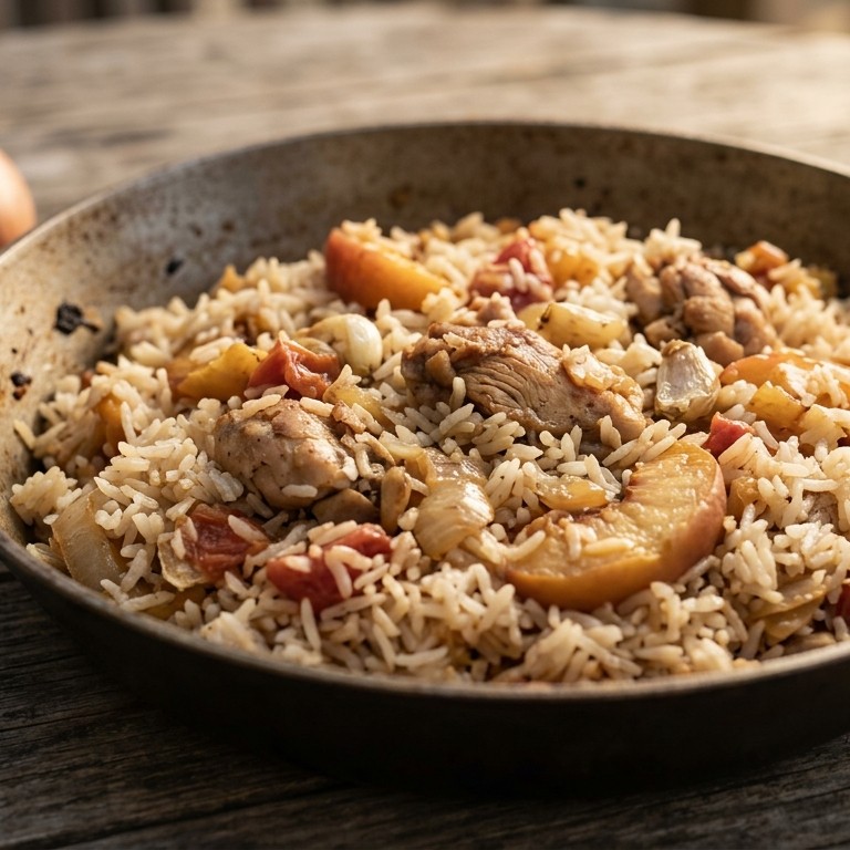 Pilaf met tomaat en perzik recept