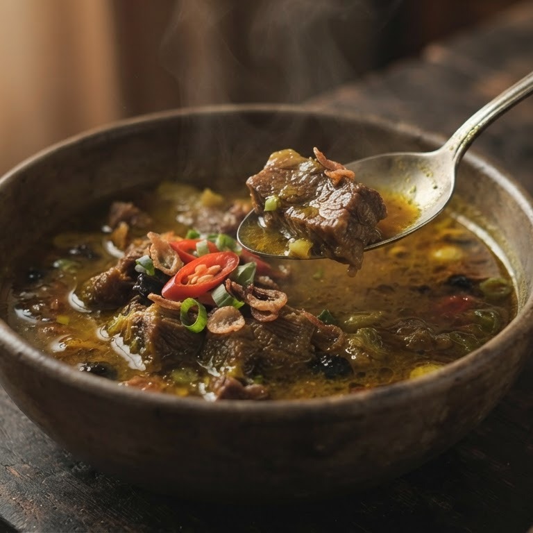 Pindang Tetel (gekookt rundvlees in een sausje) recept