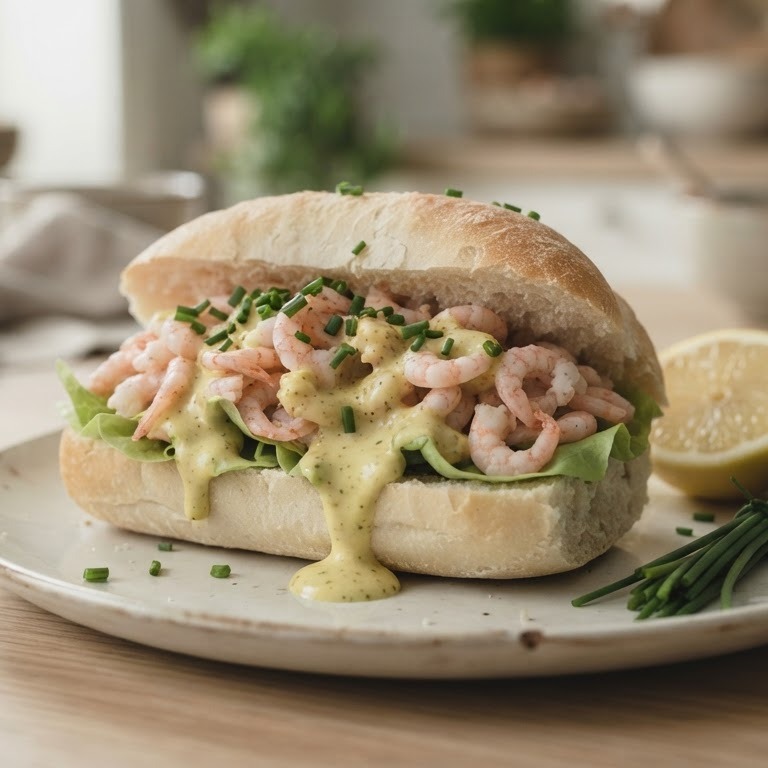 Pistoletje met garnalensaus recept