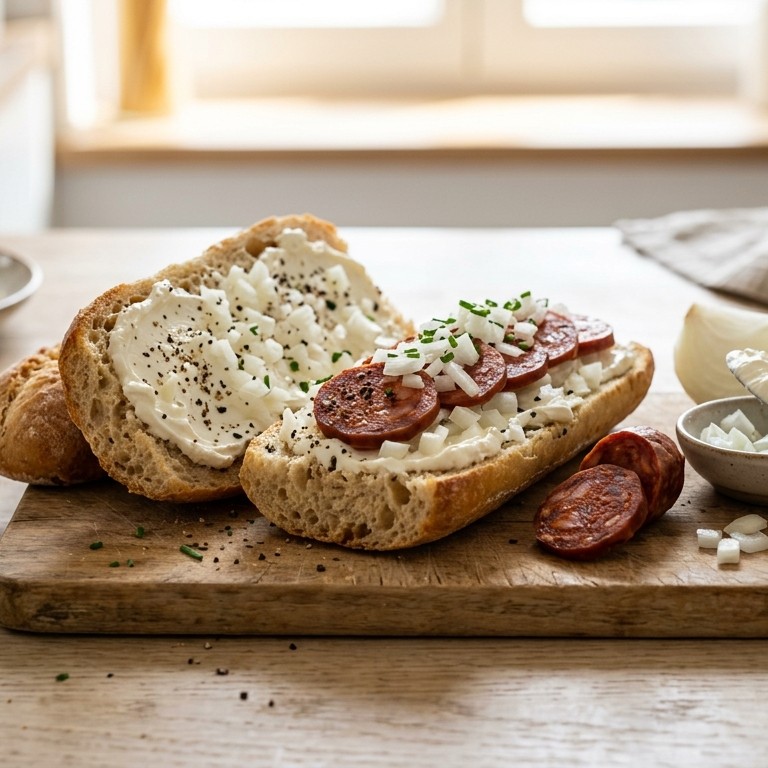 Pistoletje met uien en monchou recept
