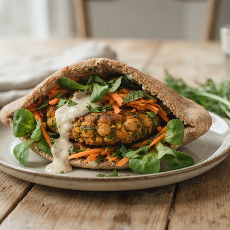 Pita met groenteburgers recept