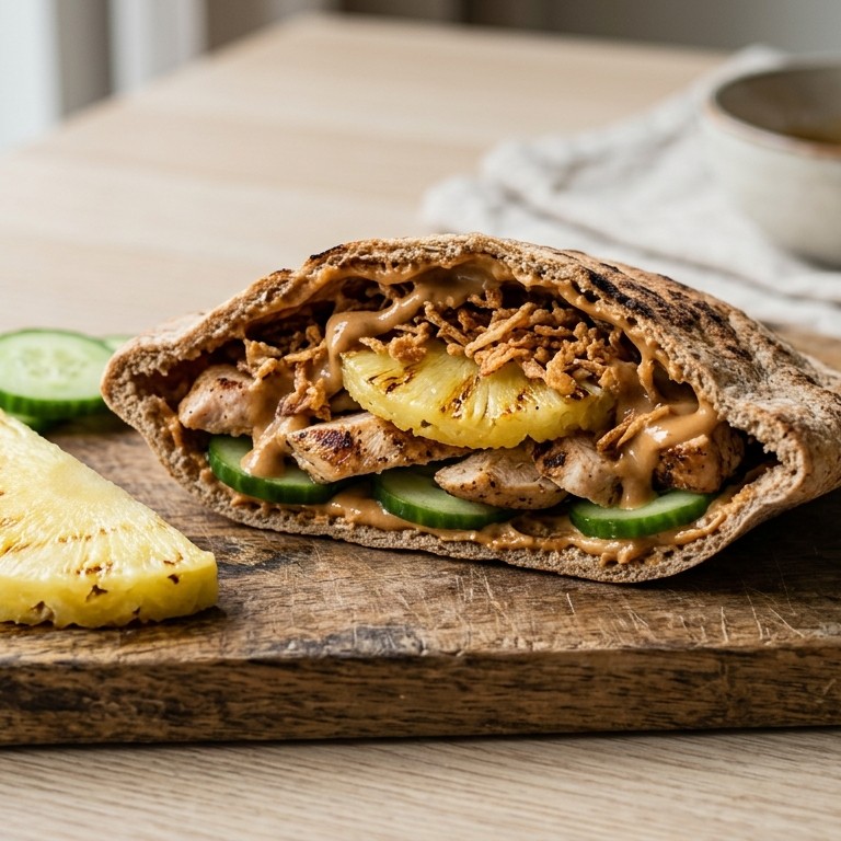 Pitabroodje met kip en ananas recept