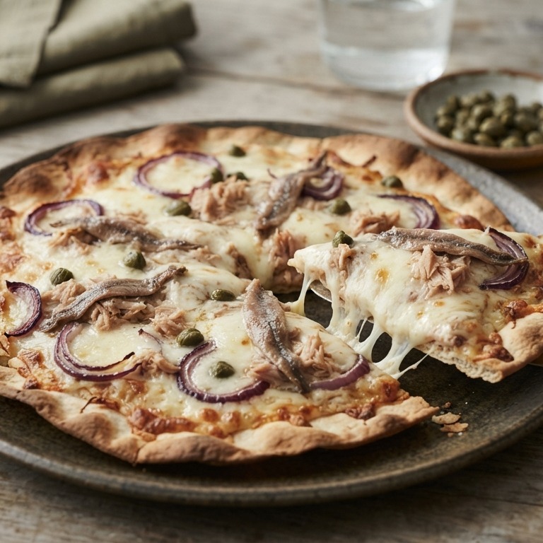 Pitapizza met tonijn en ansjovis recept