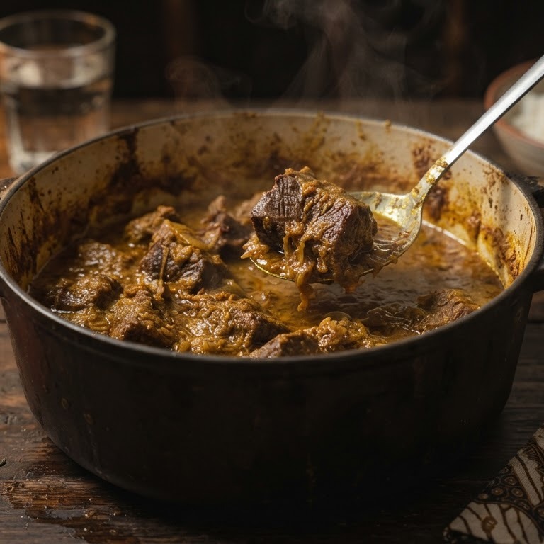 Pittig stoofpotje met runderlappen recept