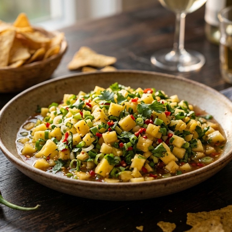 Pittige ananassalsa voor buffet recept