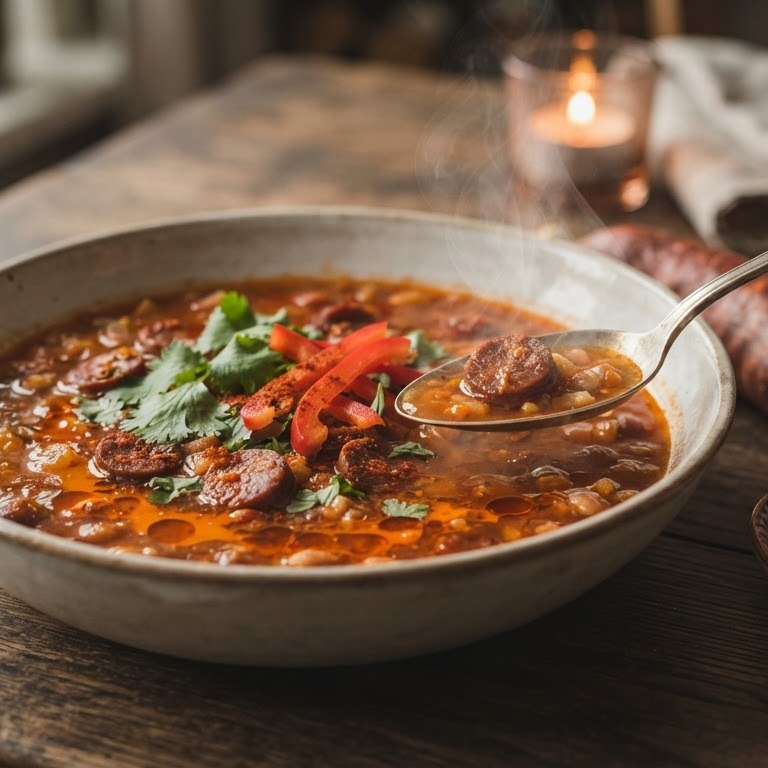 Pittige chorizo soep recept