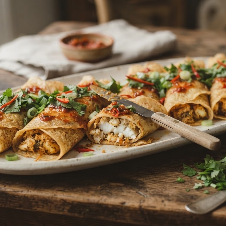 Pittige gevulde flensjes recept