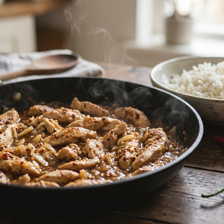 Pittige kip met knoflook, sambal en mosterd recept