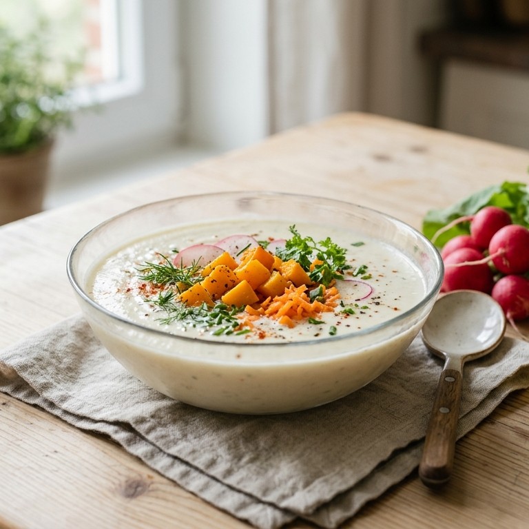 Pittige koude karnemelksoep recept