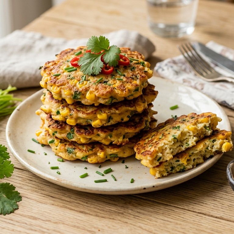 Pittige maispannenkoekjes recept
