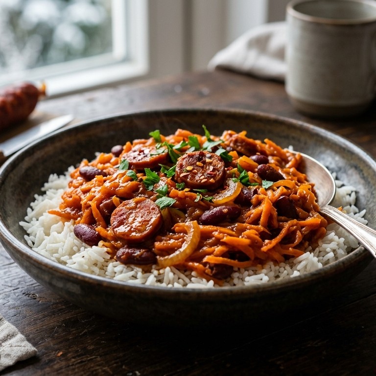 Pittige winterwortel met rijst recept