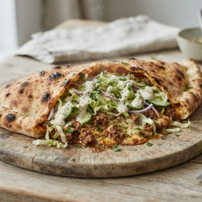 Pizza Pazza (dichte pizza) met ijsbergsla recept