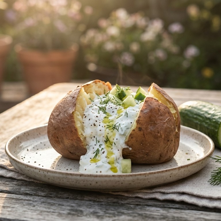 Pofpieper met tzatzikisaus recept