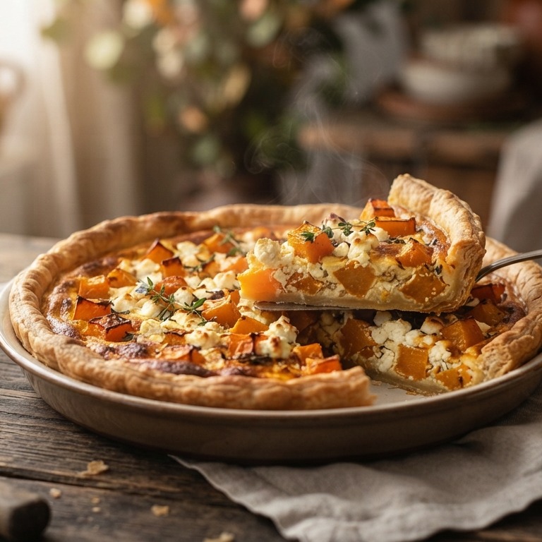 Pompoentaart met feta recept