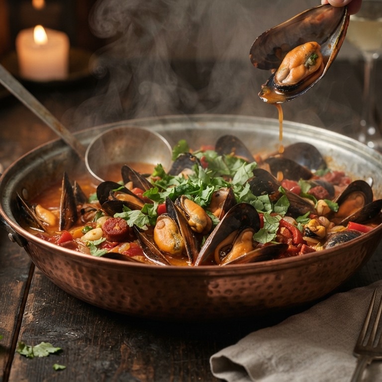 Portugese mosselen (cataplana) recept