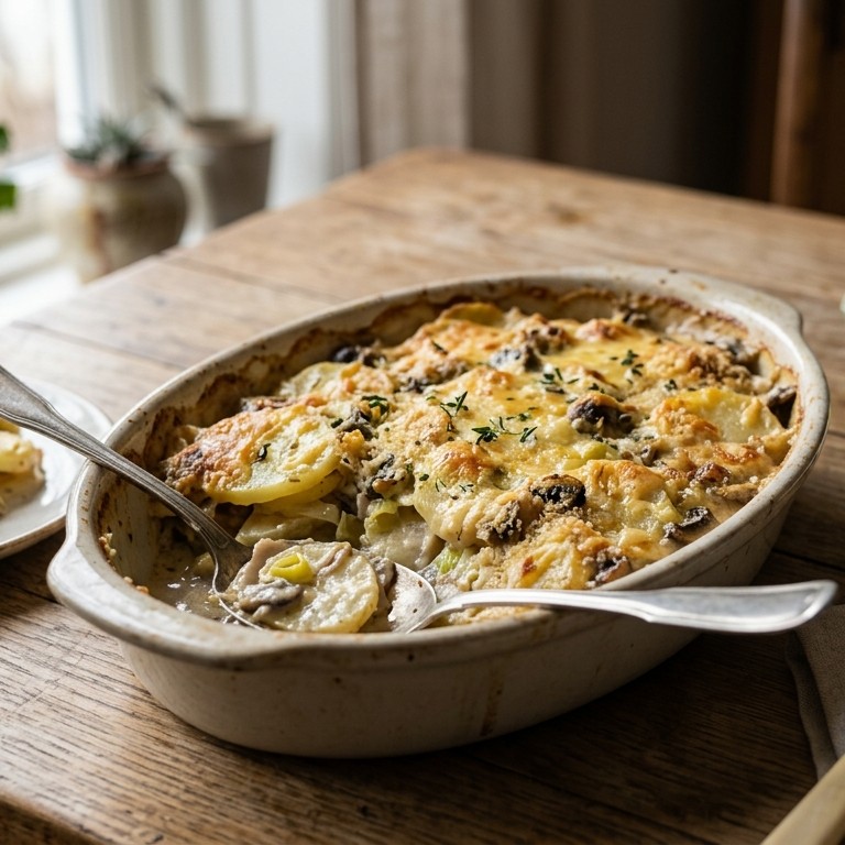 Prei-champignon gratin recept