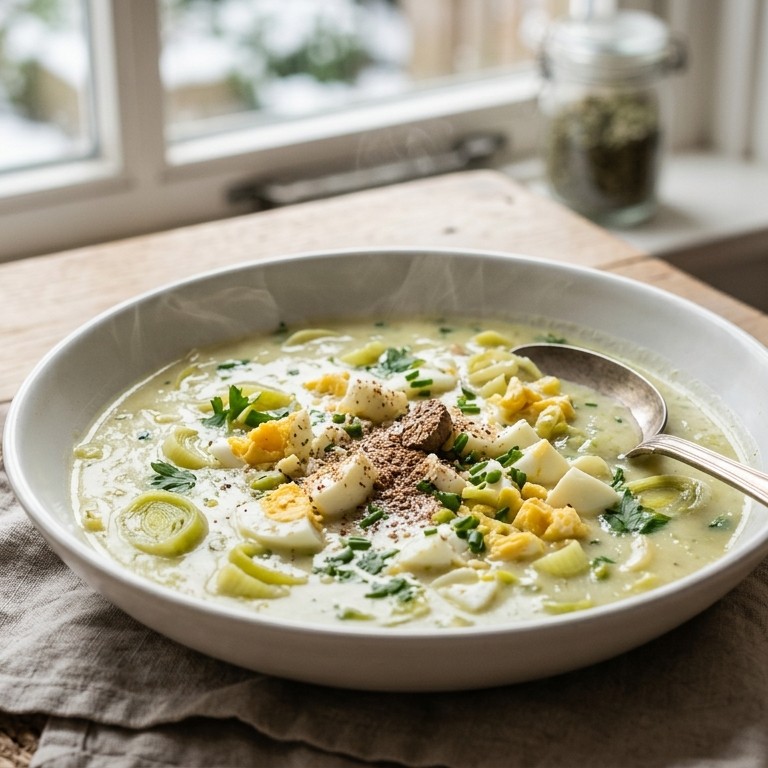 Prei-ei-soep recept
