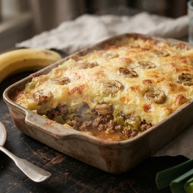 Prei-gehaktschotel met banaan recept