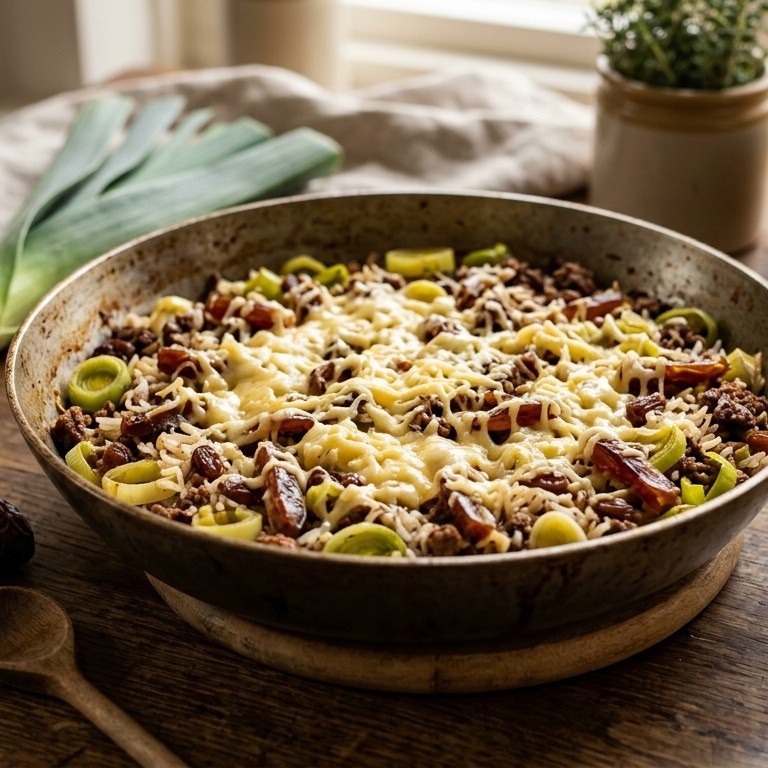 Prei met dadels en rijst recept