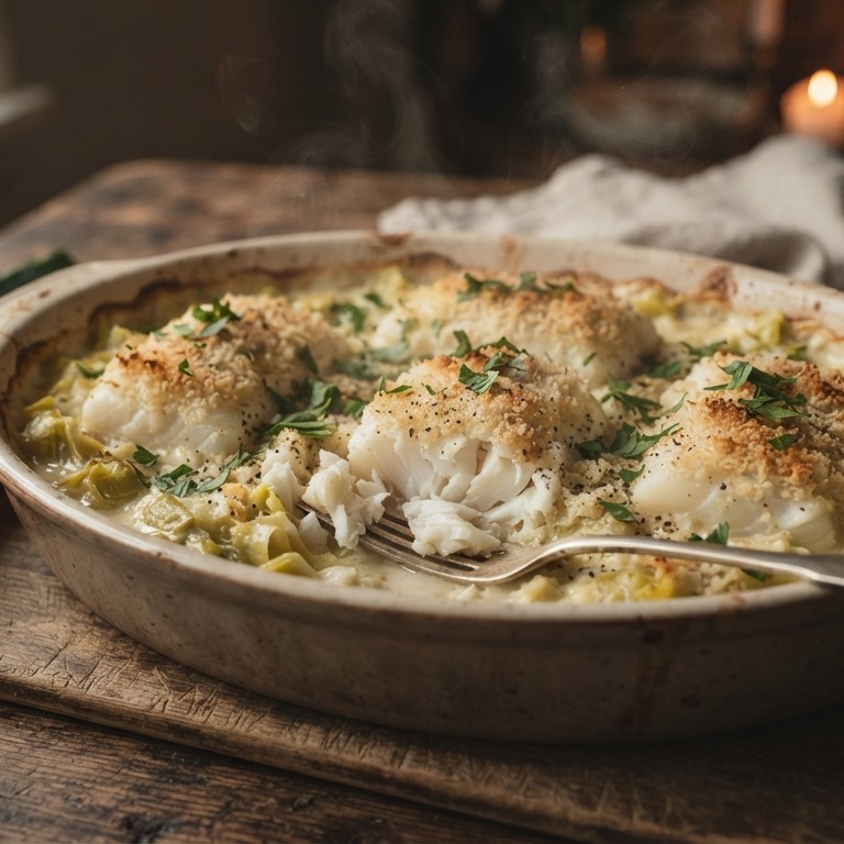 Prei met kabeljauw recept