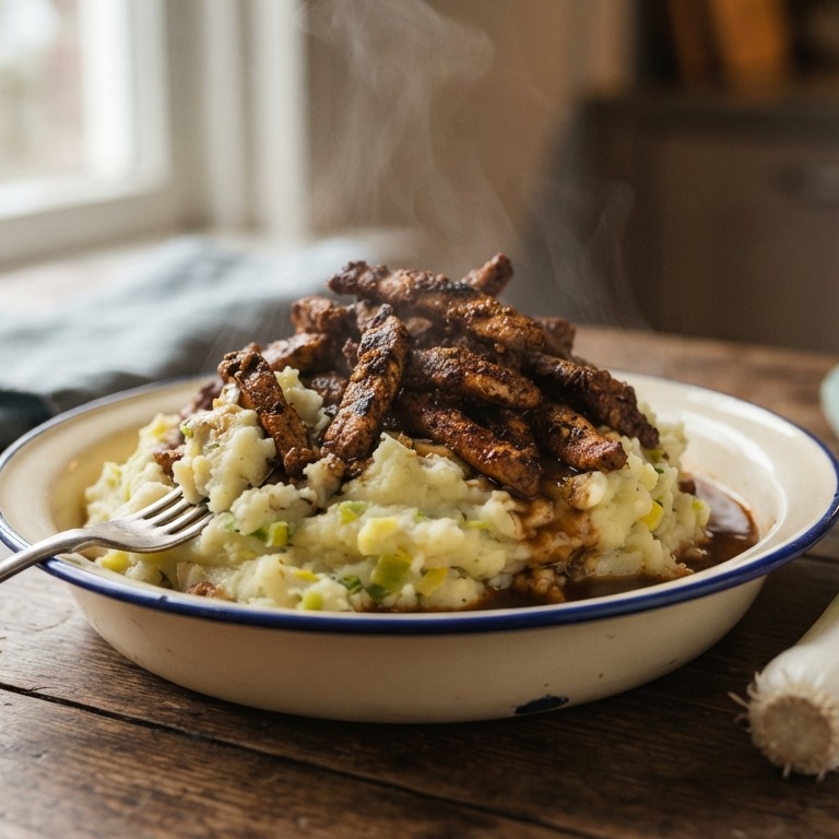 Preistampot met shoarmareepjes recept