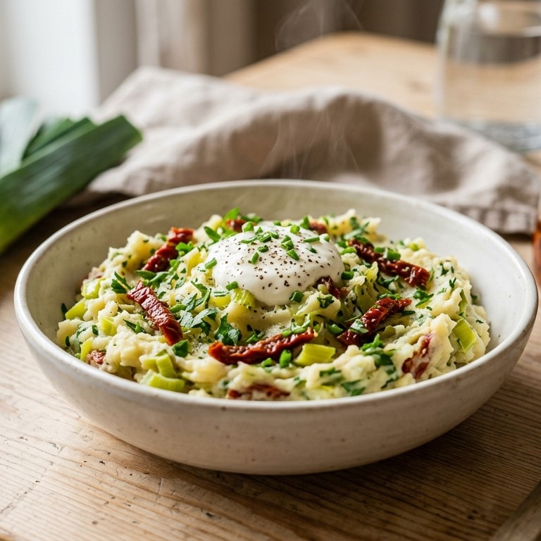 Preistamppot met gedroogde tomaatjes recept