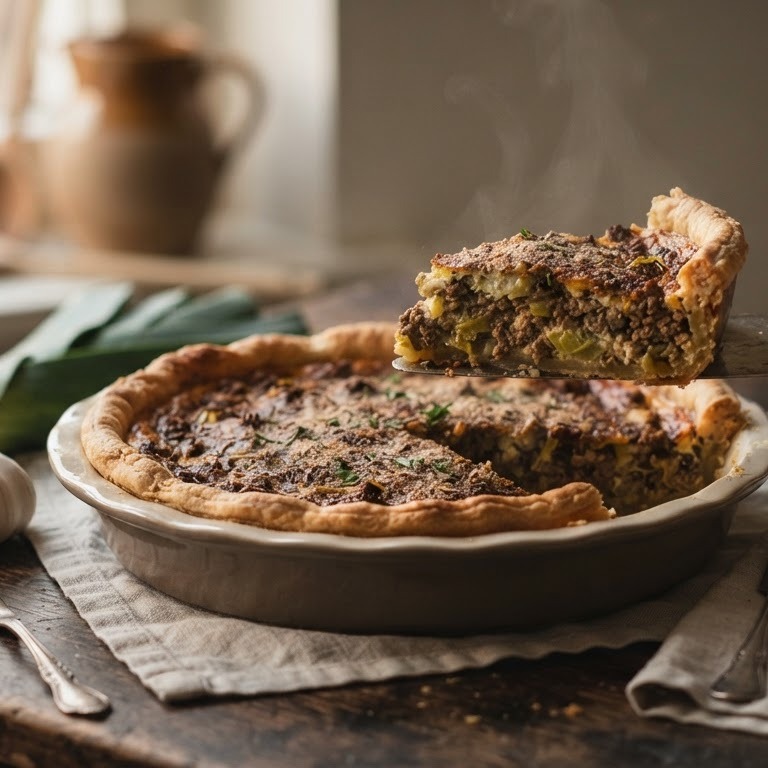 Preitaart met gehakt recept