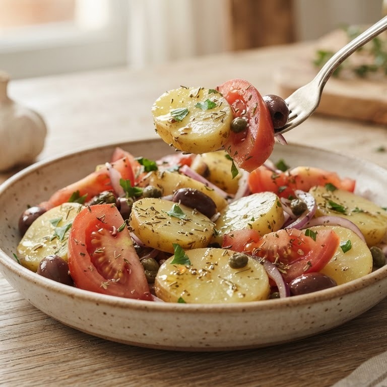 Provencaalse aardappel-tomatensalade recept
