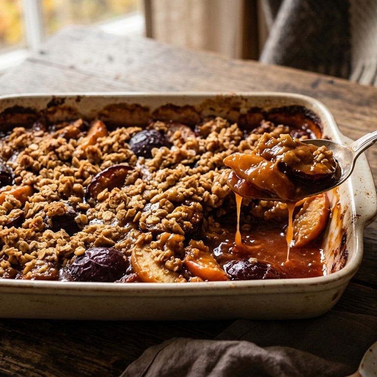Pruimen en appels met karamellaagje uit de oven recept