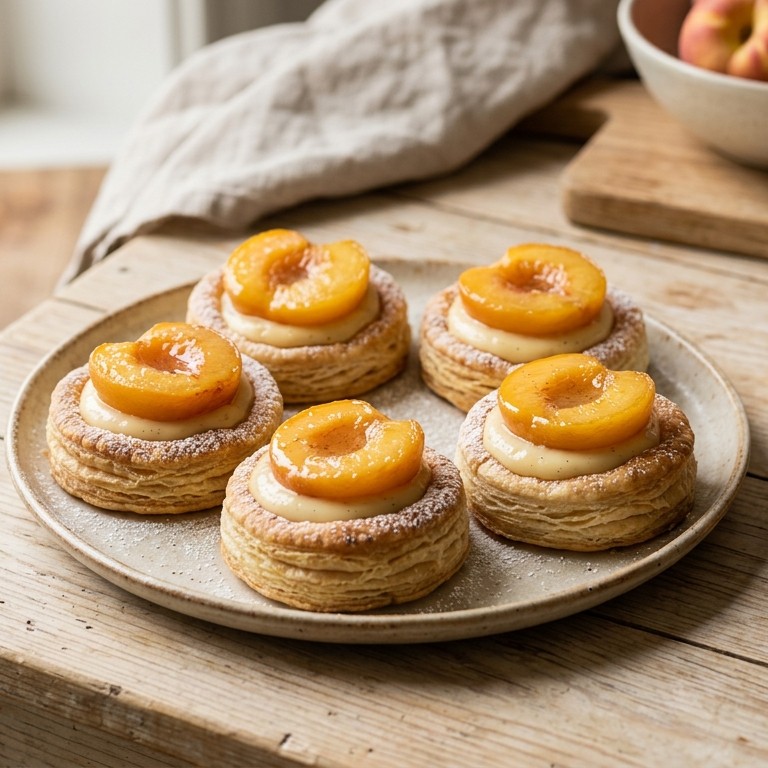 Puddingtaartjes met perziken recept