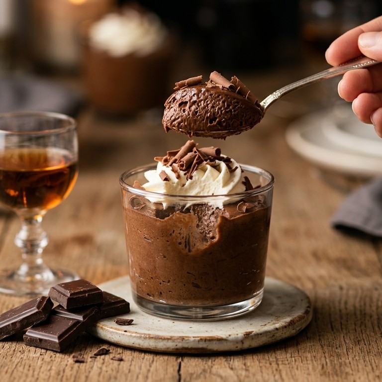 Pure chocolademousse met cognac recept