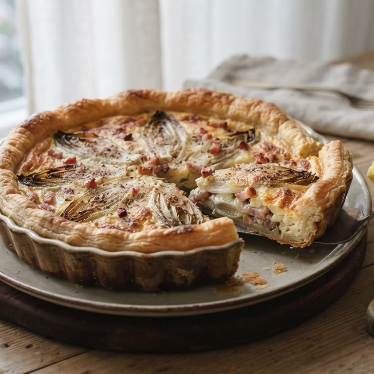 Quiche met witloof en spek recept