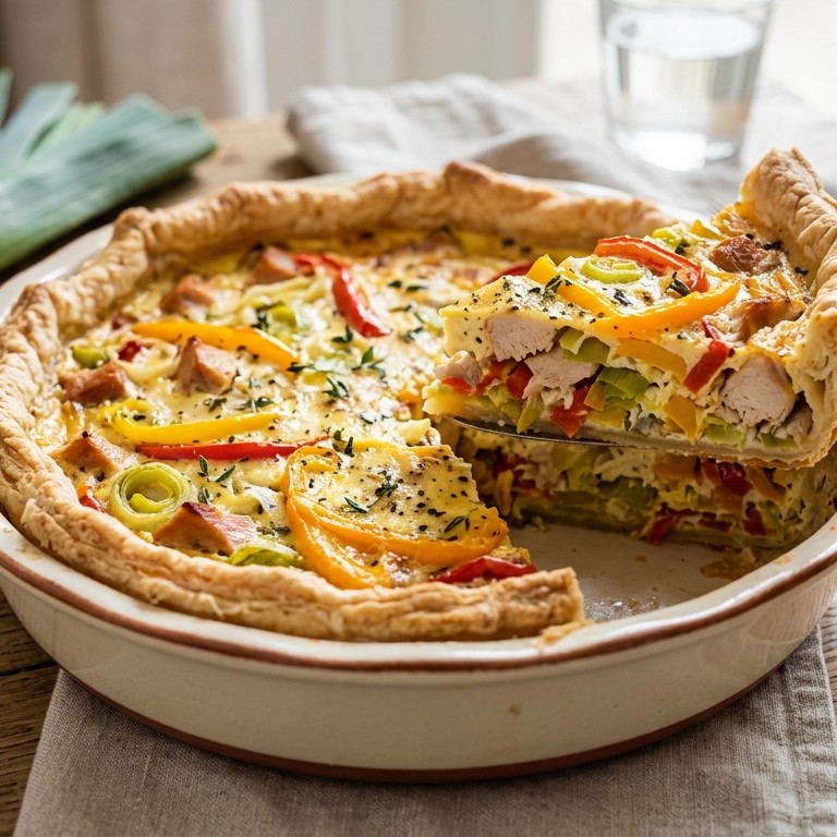 Quiche van gerookte kipfilet recept